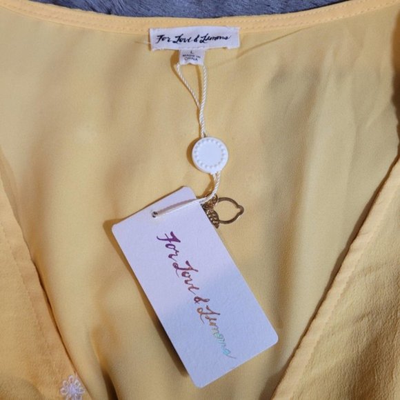 For Love and Lemons Chiquita Long Sleeve Dress in Daisy - Size Large - Picture 6 of 9